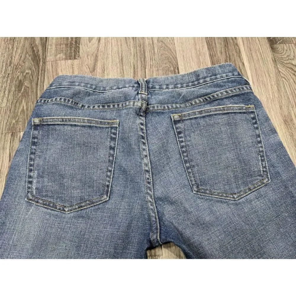 J. Crew Womens Size 29 Pockets Hipslung Whiskered‎ Denim Blue Jeans Capris